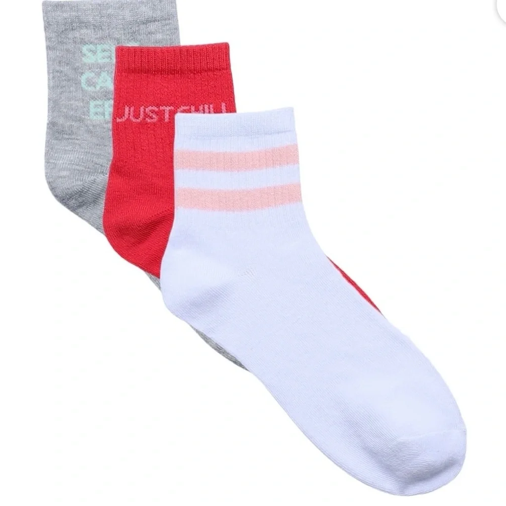 3 No Boundaries Ankle Socks, 3-Pack, Women's, Size 4-10